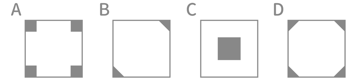 「折り紙」例題1 図2 Copyright （C） - SPI 例題・問題をイラストで超分かりやすく解説！（SPI3対応）【Study Pro】